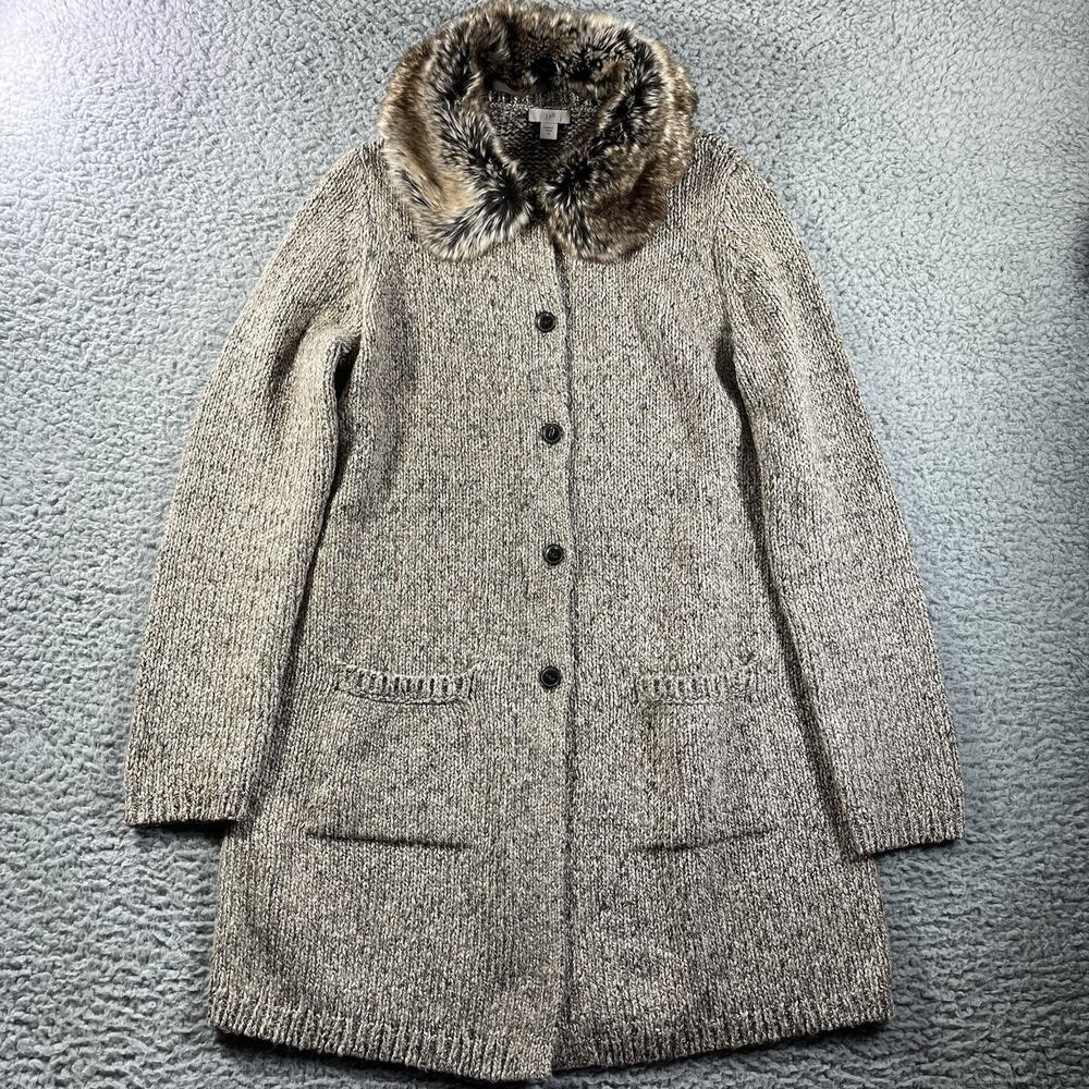 J.Jill Cardigan Sweater Coat Womens XS Multi Knit Button Up Long Sleeve Pockets